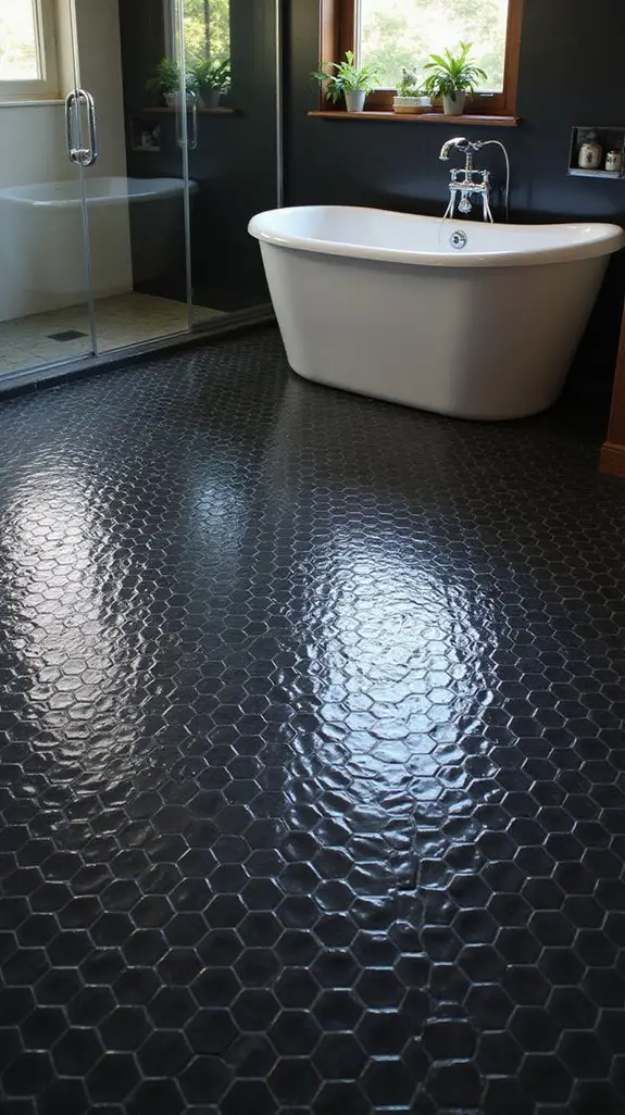 black hexagon mosaic designs