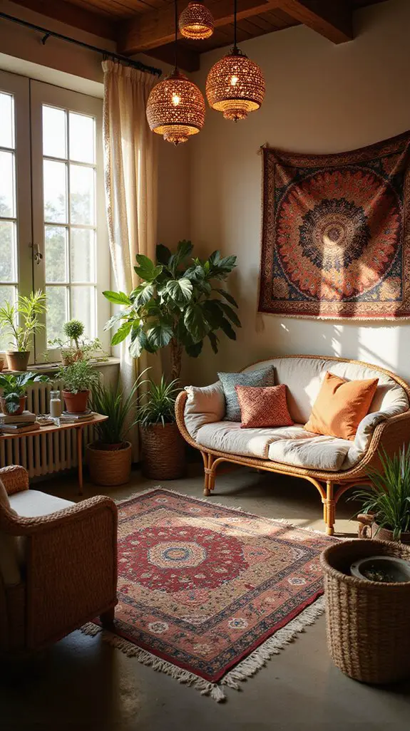 boho chic warm lighting ambiance