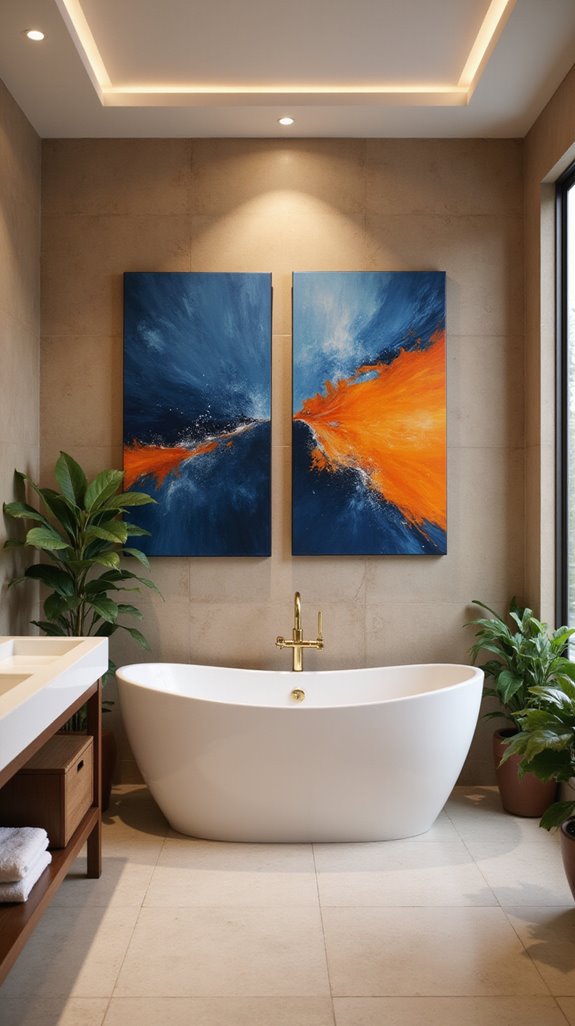 bold art in bathrooms