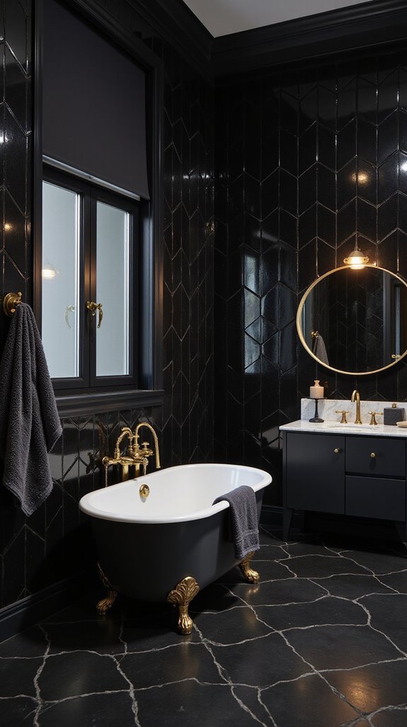 bold black bathroom design