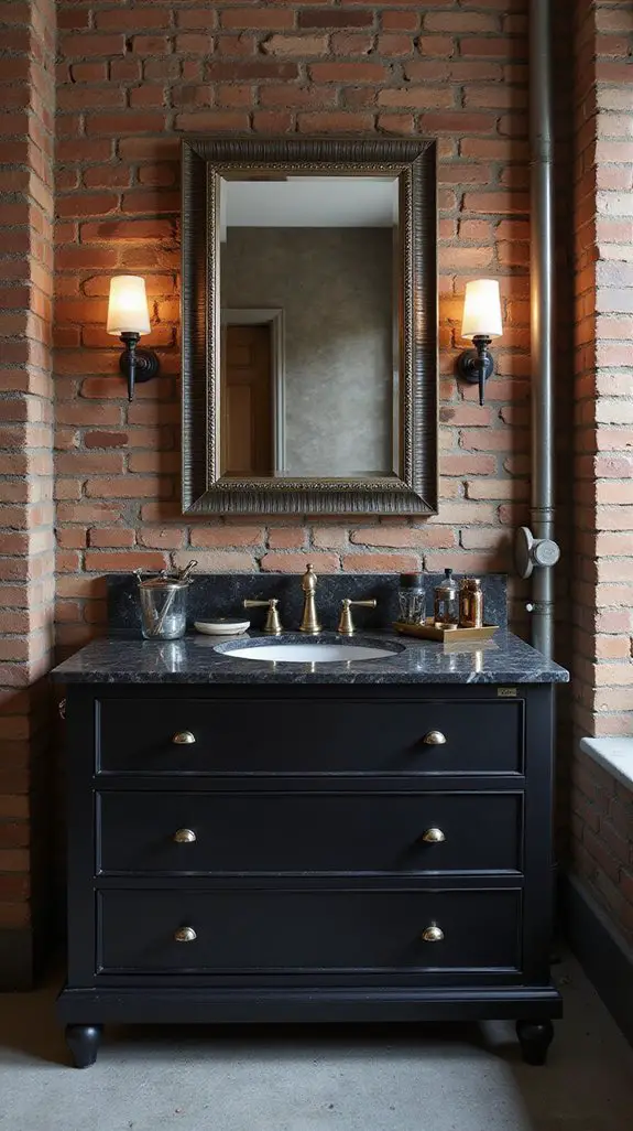 bold black industrial vanities