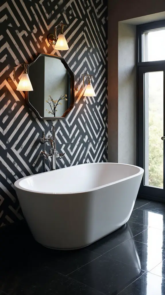 bold black patterned wall
