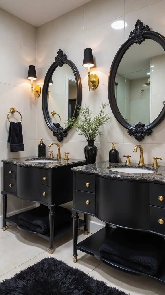 bold black vanity features