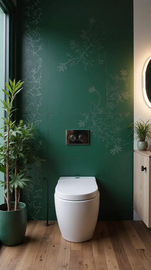 bold color accent bathroom