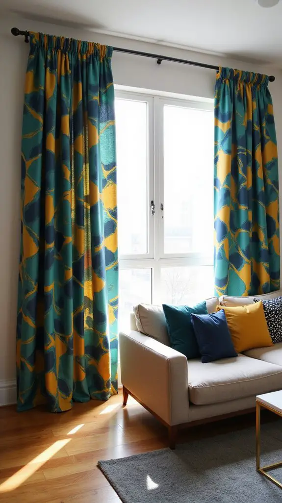 bold geometric curtain designs