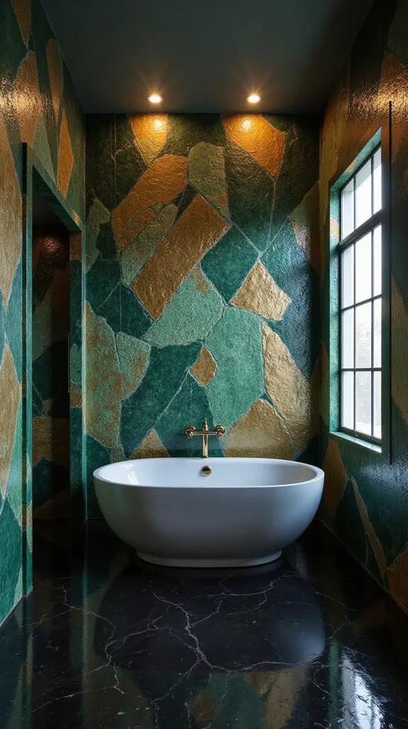 bold graphic bathroom tiles