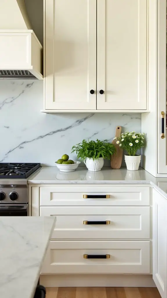 bold hardware enhances kitchens