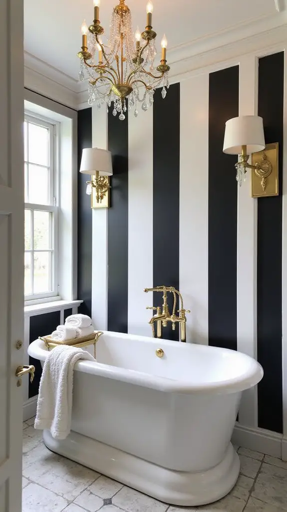 bold striped bathroom elegance
