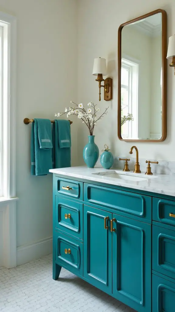 bold teal bathroom transformation