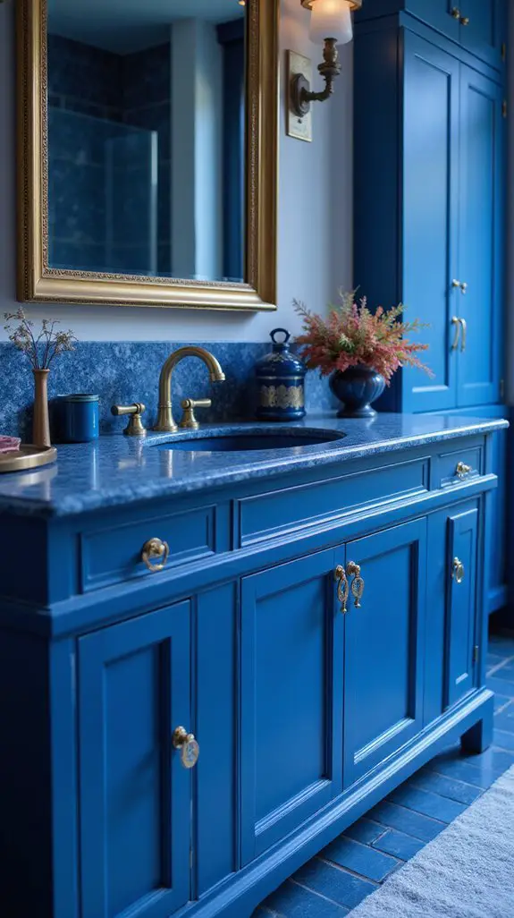 bright blue bathroom elegance