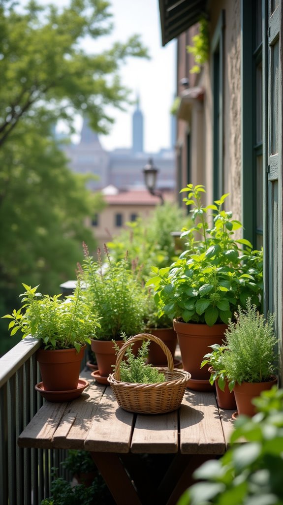 charming balcony herb garden