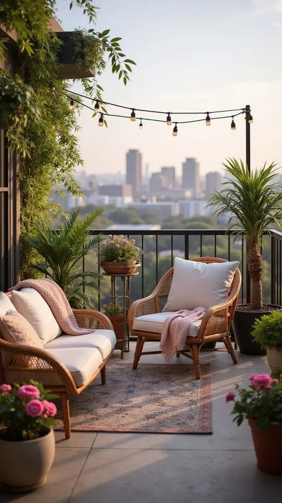 chic balcony lounge oasis