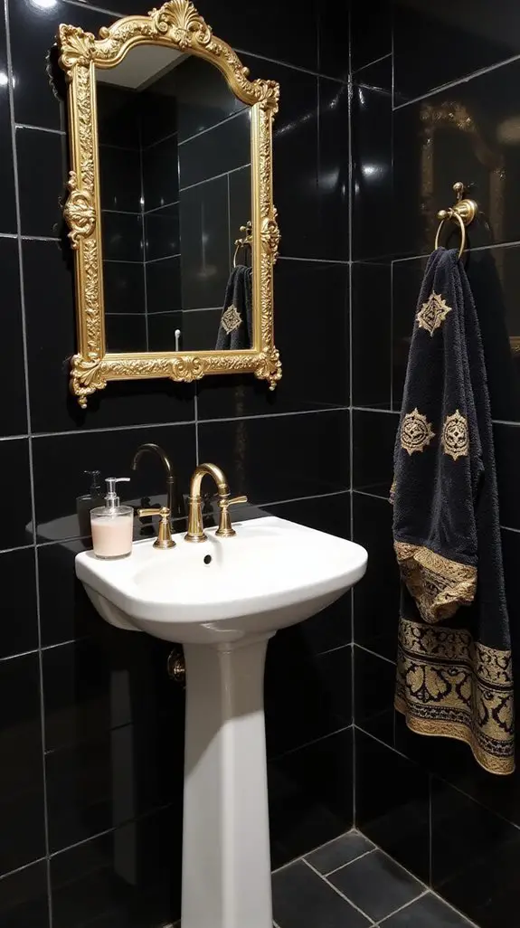 chic black bathroom accessories