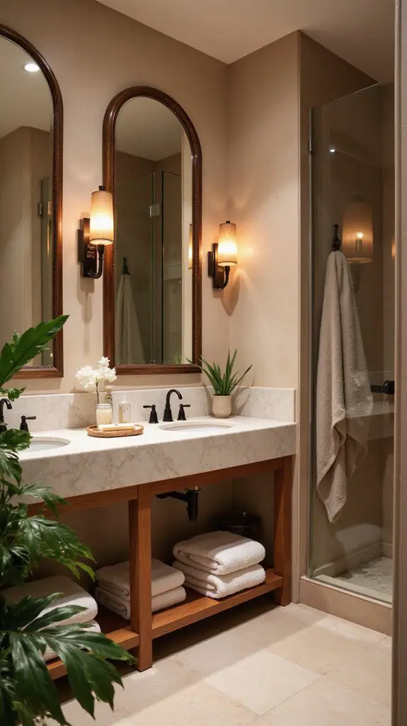 chic brown framed mirrors