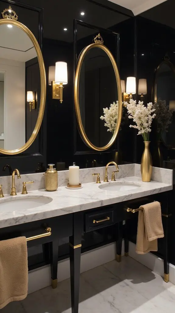 chic gold bathroom accents