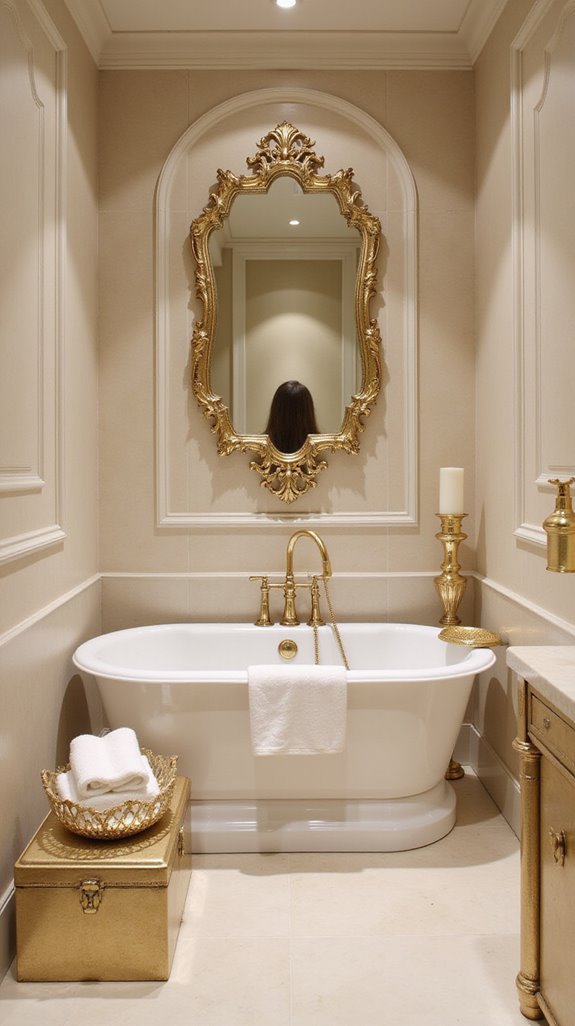 chic gold bathroom organization accessories