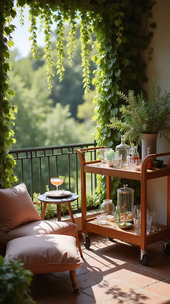 chic outdoor bar cart