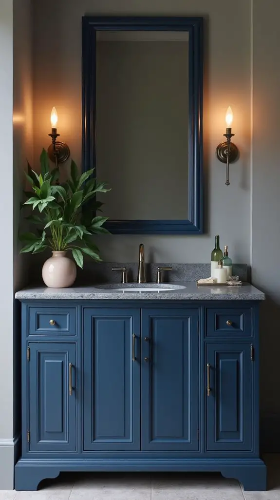 contemporary blue gray bathroom design