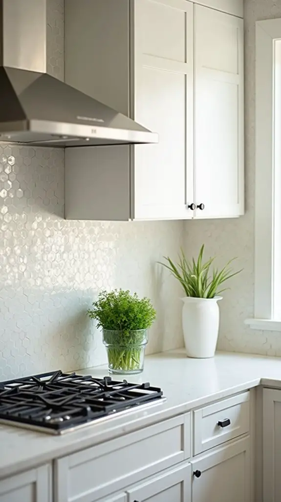 contemporary hexagon backsplash options