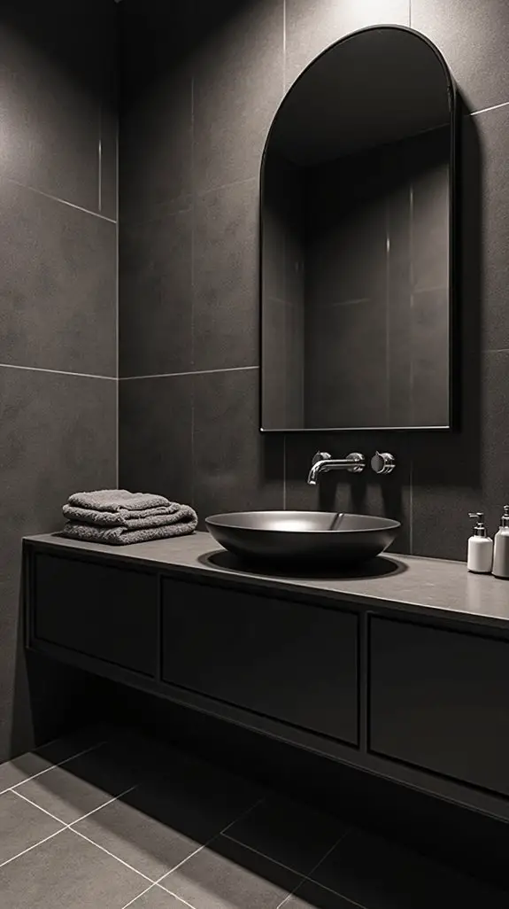 contrasting faucets enhance bathrooms