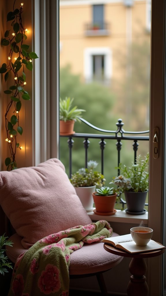 cozy balcony reading retreat
