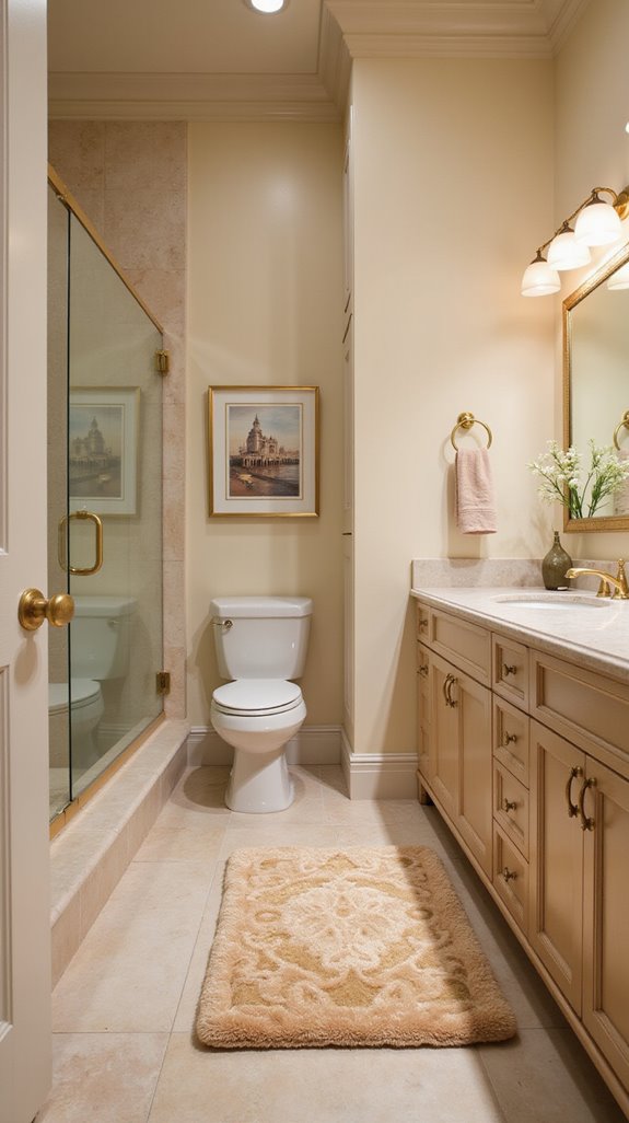 cozy beige bath mats