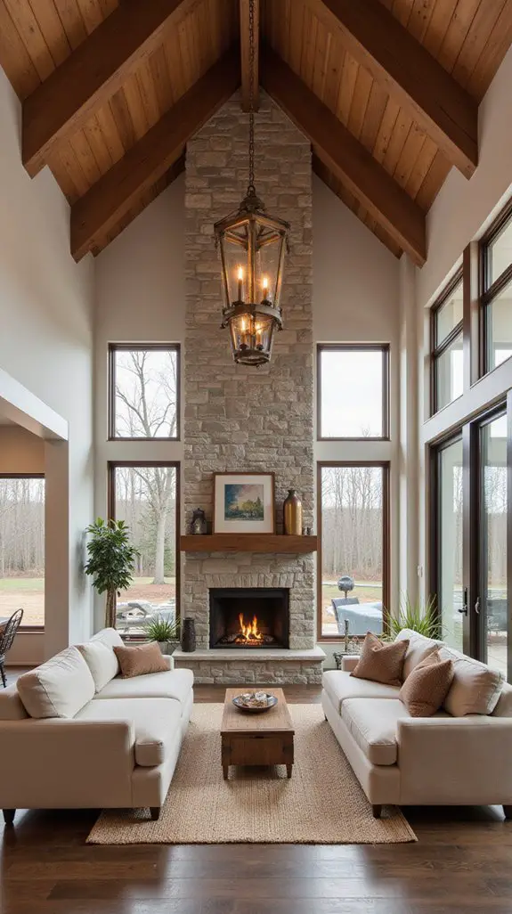 cozy fireplace design features