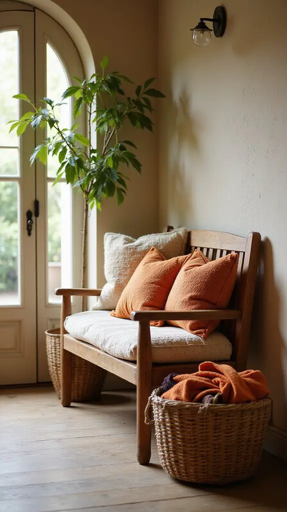 cozy stylish entryway seating