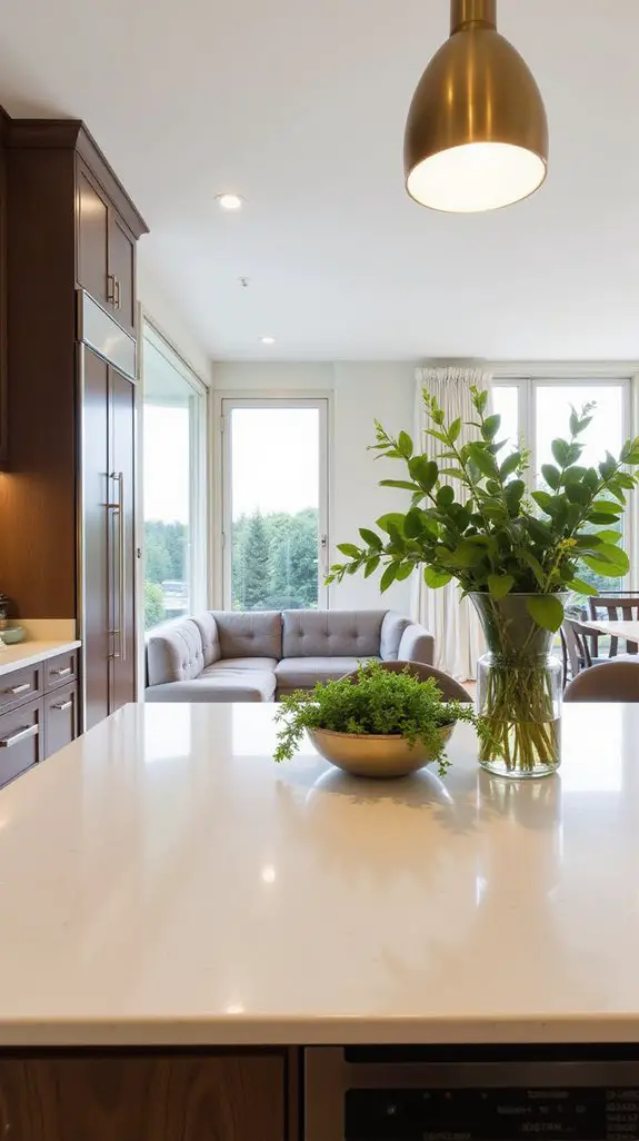 cream countertops bright ambiance