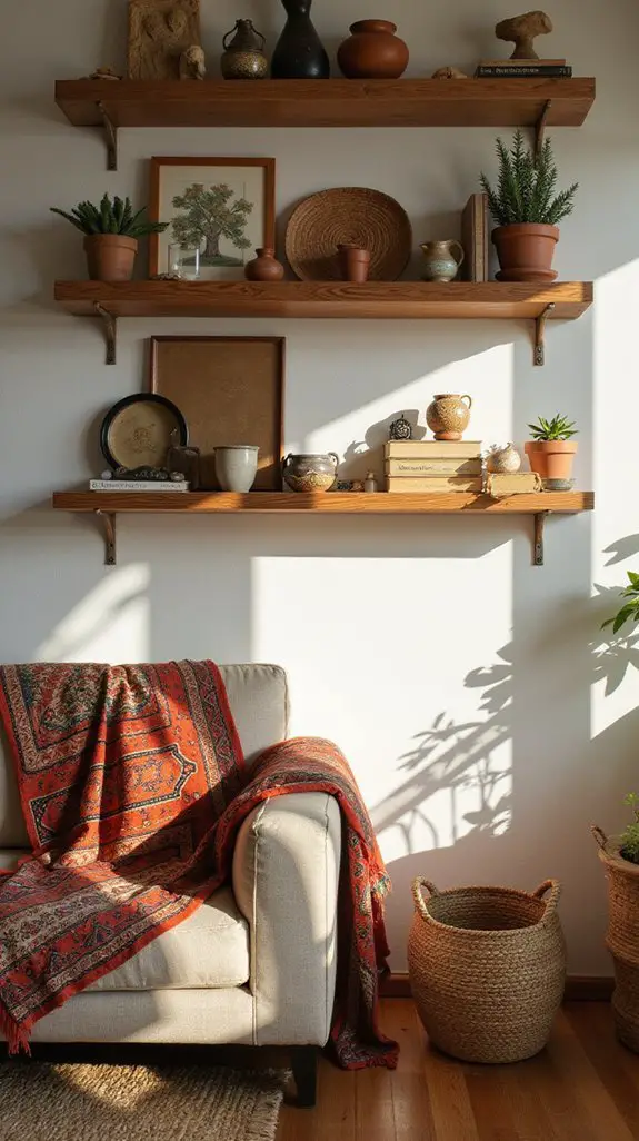 curated open shelving display