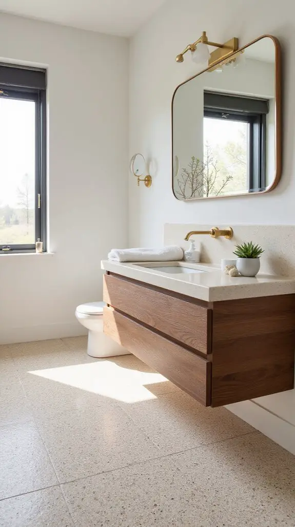 custom vanities beige terrazzo