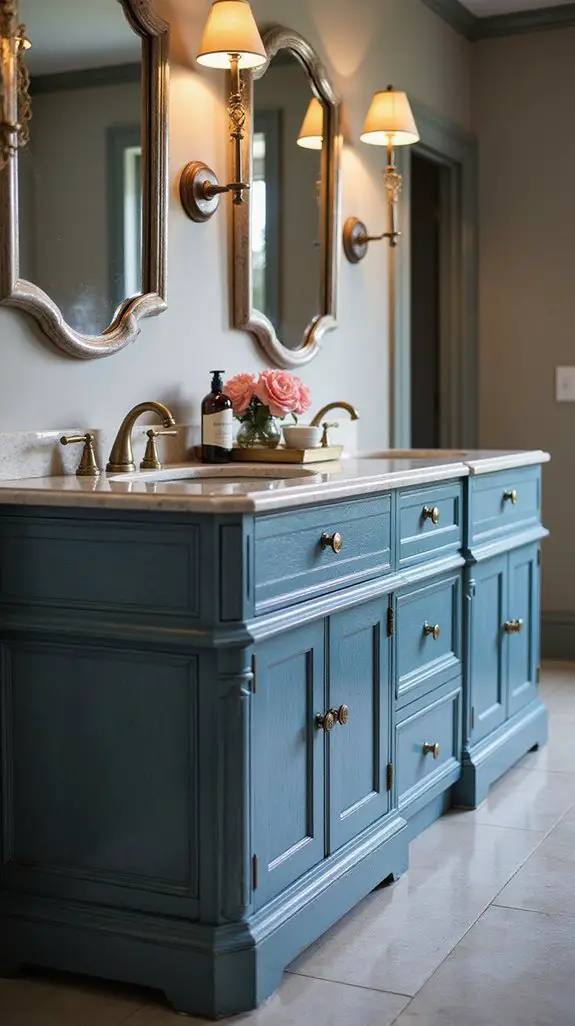 denim blue bathroom elegance