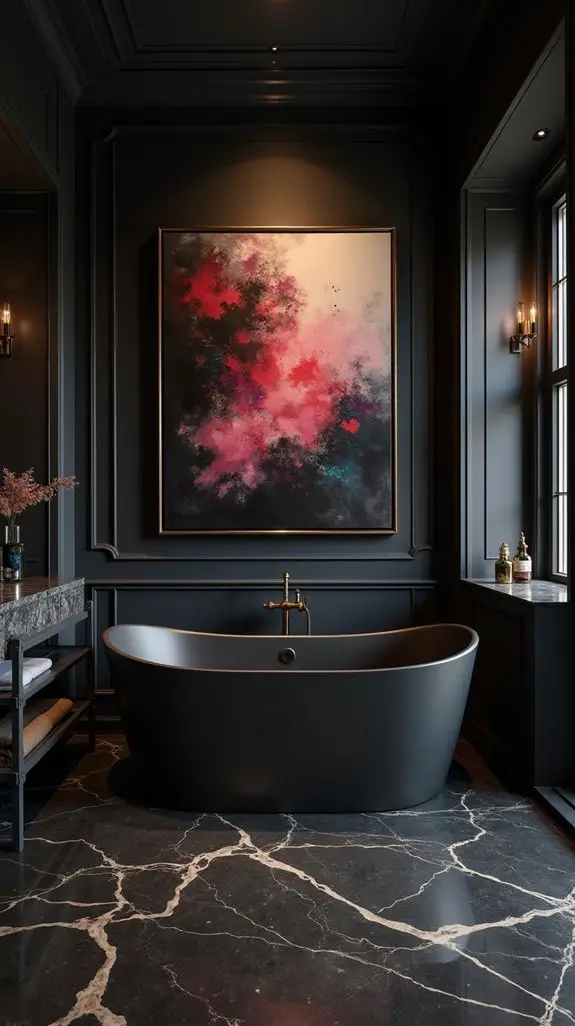 dramatic artwork enhances elegance