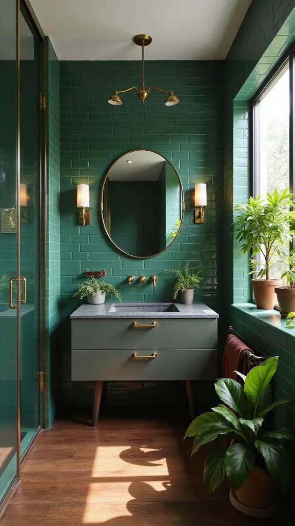 dynamic bathroom color blocking