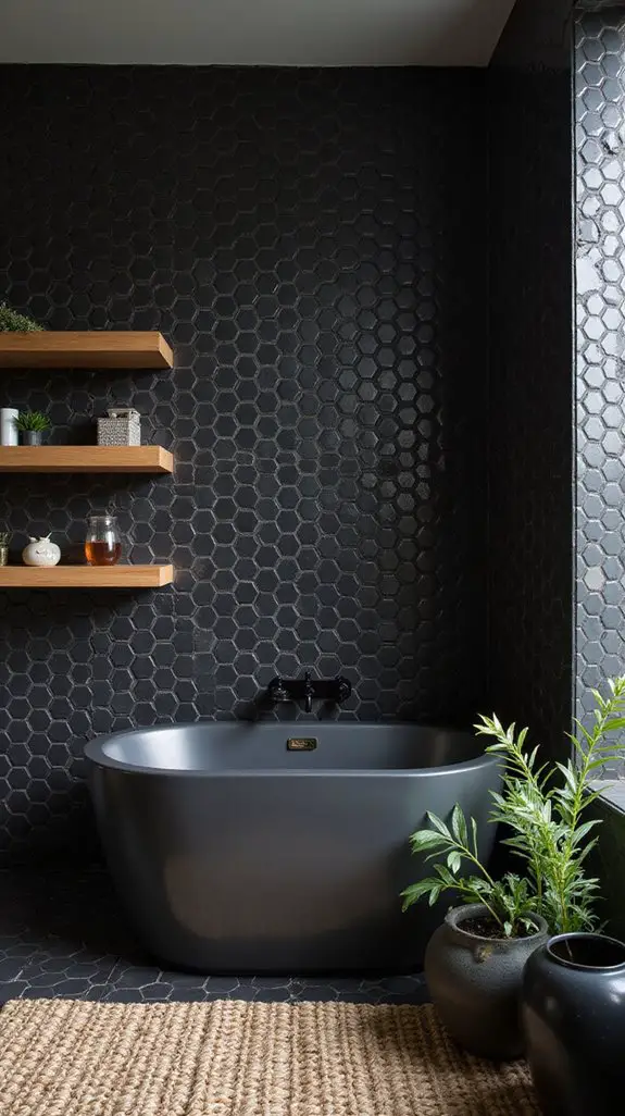 dynamic textured bathroom design