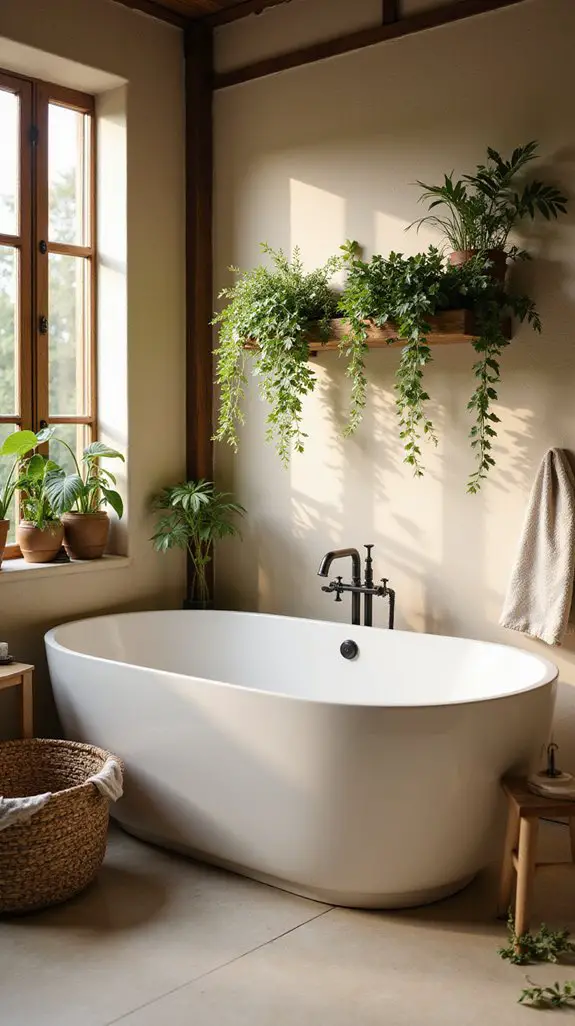 earthy plants enhance bathrooms