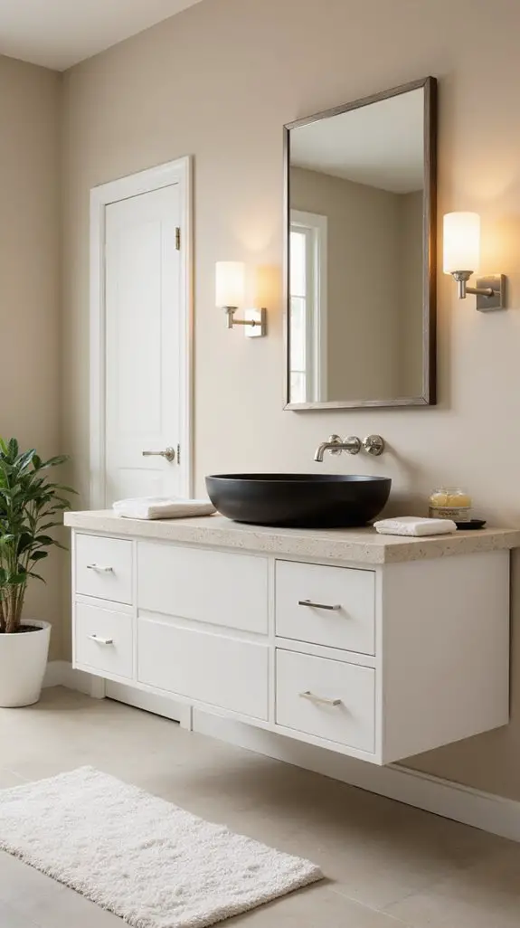 elegant beige bathroom accents