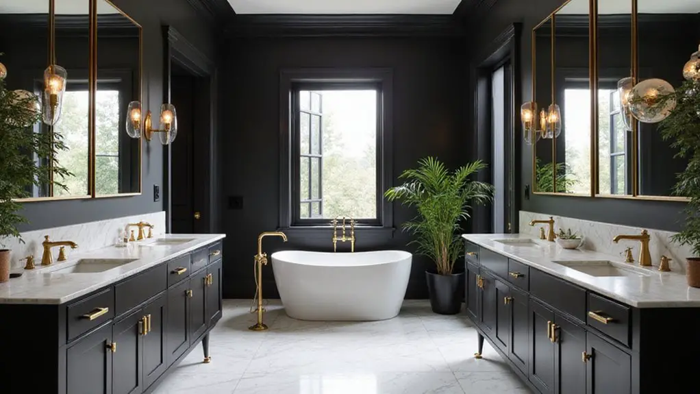 elegant black and gold bathrooms