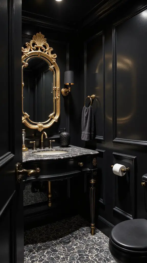 elegant black bathroom accents