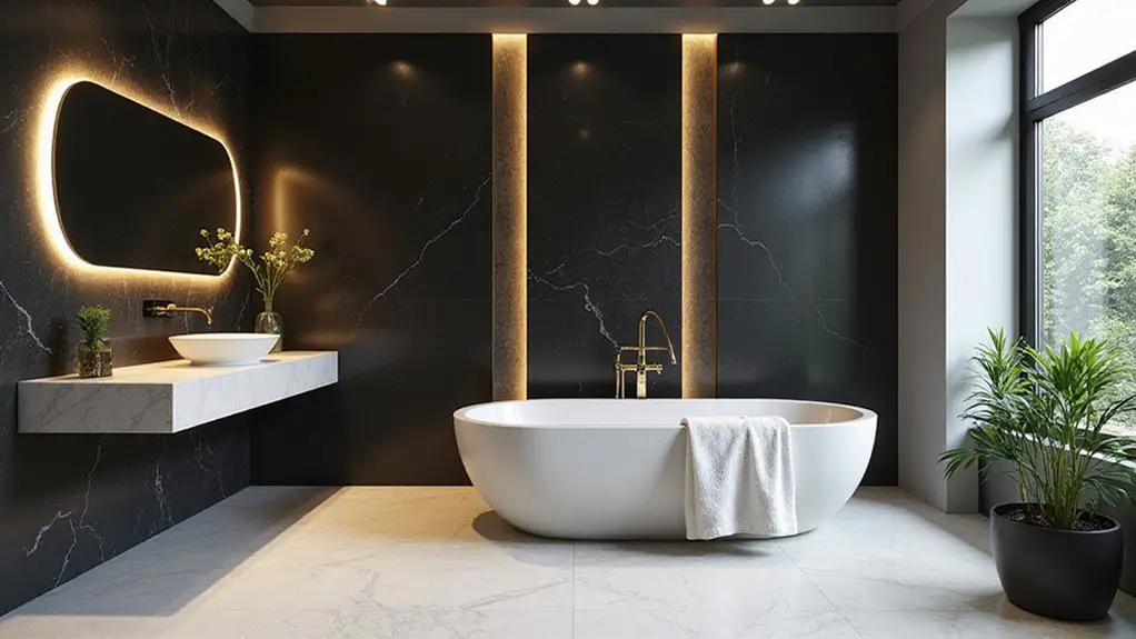 elegant black bathroom accents