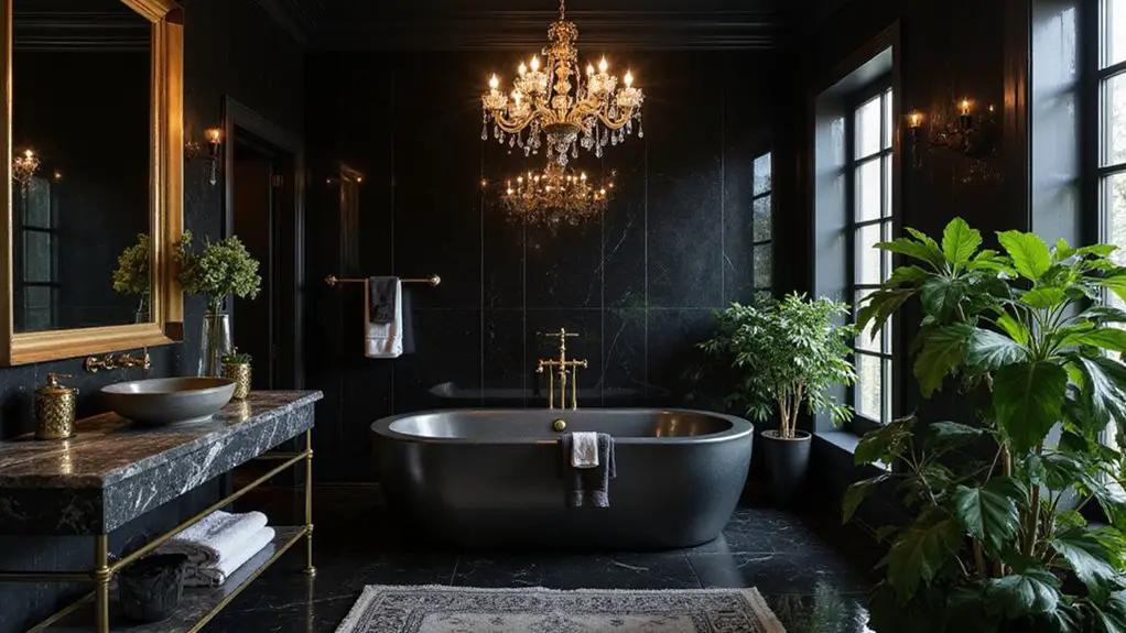 elegant black bathroom designs