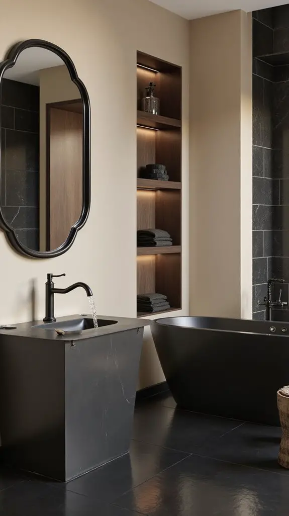 elegant black bathroom fixtures