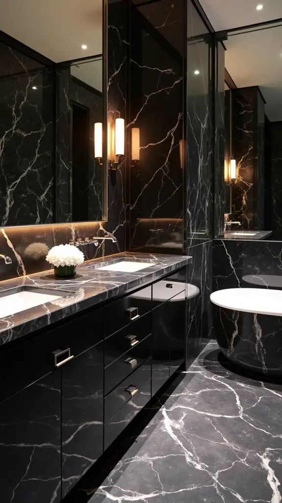 elegant black marble vanity