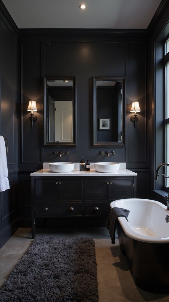 elegant black mirror focal point