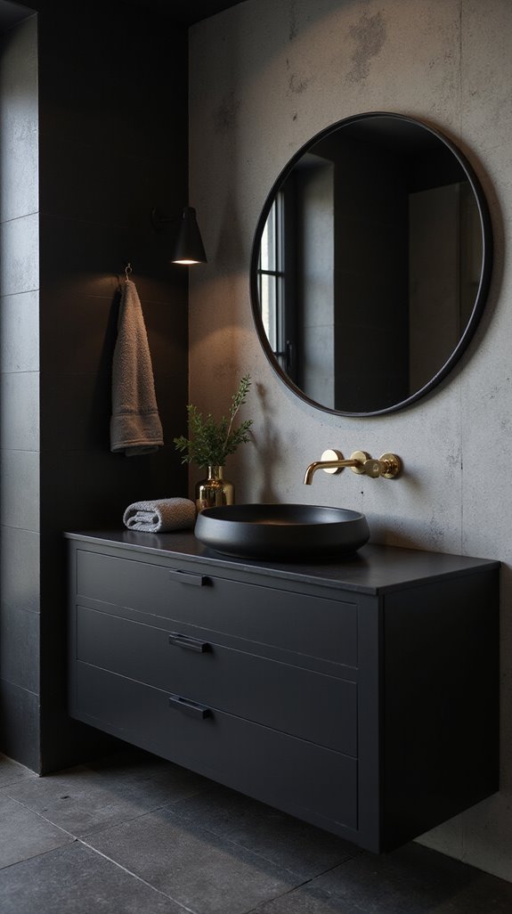 elegant black vanity units