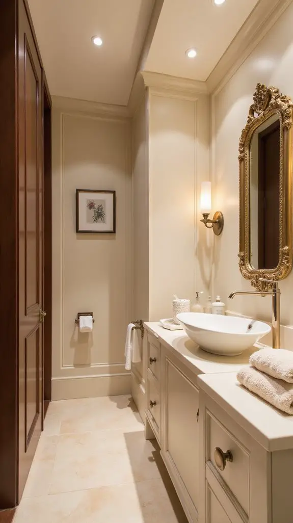 elegant cream brown vanity design