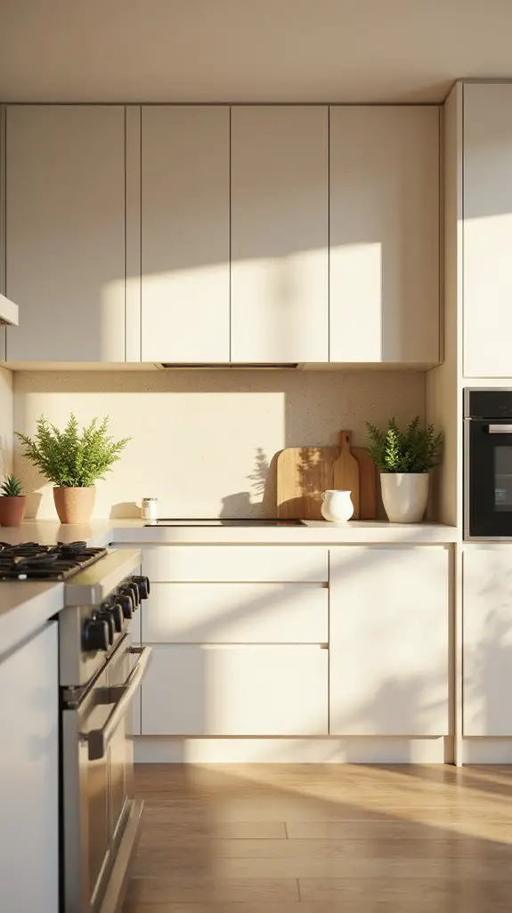 elegant cream kitchen panels