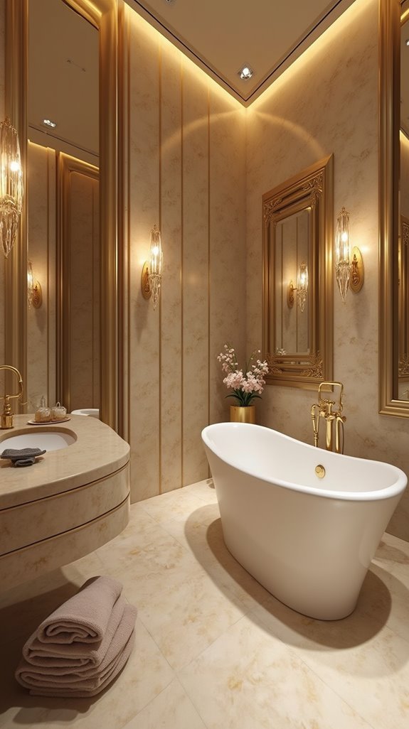 elegant gold bathroom lighting