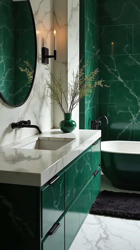 elegant green and black marble