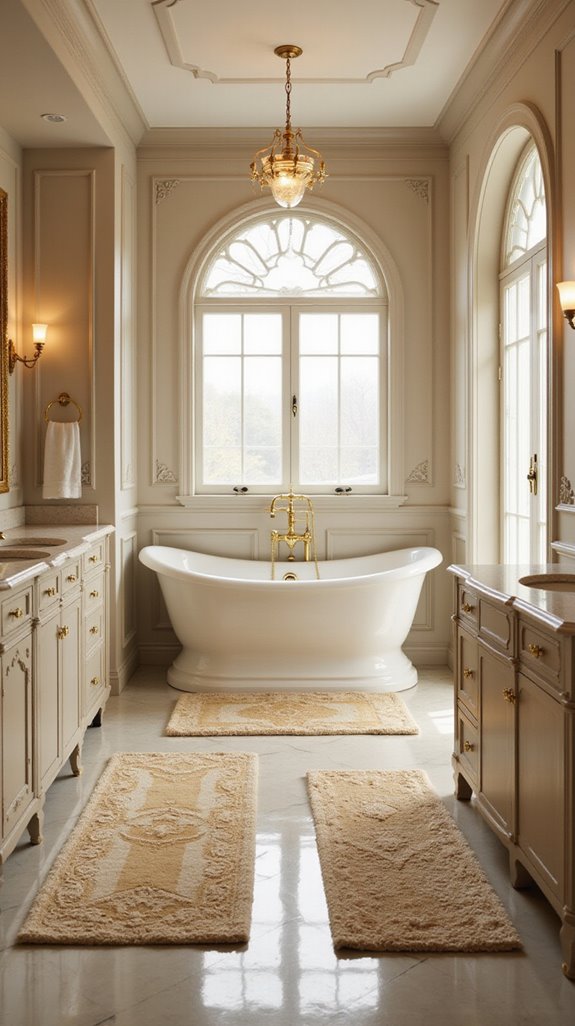 elegant rugs enhance bathrooms